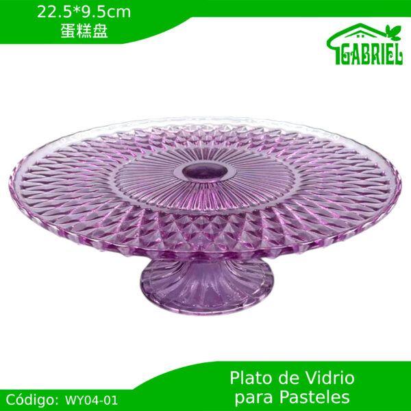 Plato de Cristal para Tortas 22.5x9.5 cm