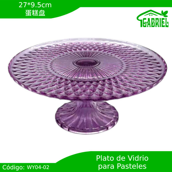 Plato de Cristal para Tortas 27x9.5 cm