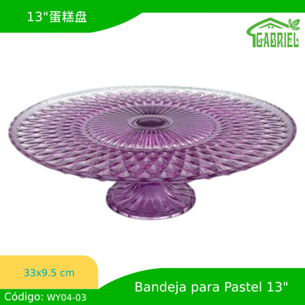 Plato de Cristal para Tortas 33x9.5 cm