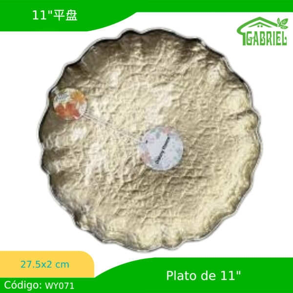 Plato de Vidrio Dorado 27.5x2 cm