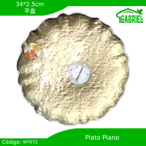 Plato de Vidrio Dorado 34x2.5 cm