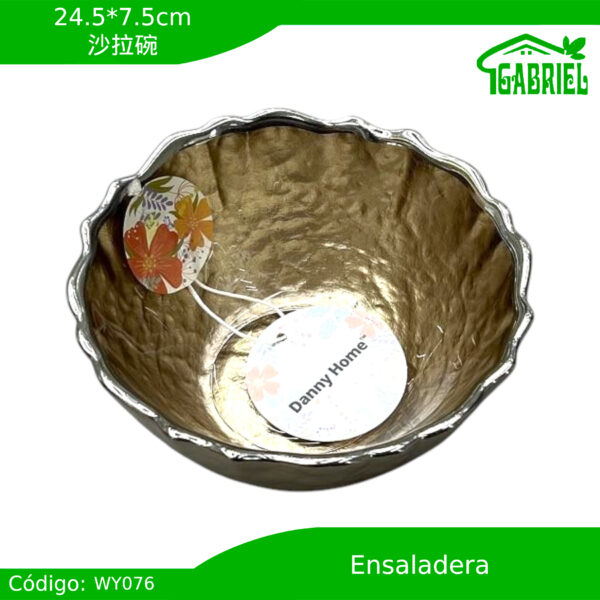 Bowl de Vidrio Dorado 24.5x7.5 cm