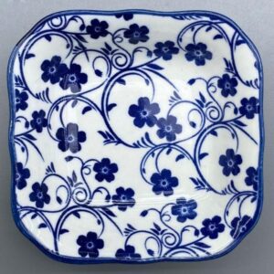 Plato de Cerámica 9×2 cm – Set “Pétalo Azul”