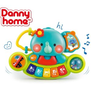 Juguete de Elefante Musical 2 en 1 con Luces, Sonidos y Efectos – 22x15x7.5 cm