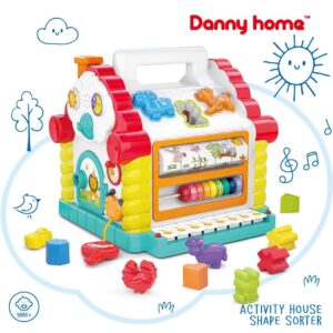 Casa de Actividades Didáctica con Encaje de Figuras, Música y Luces – 23.5x23x23 cm
