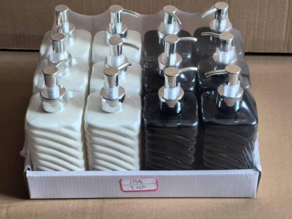 方形斜纹沐浴露瓶BOTELLA DE GEL DE DUCHA 16 PCS