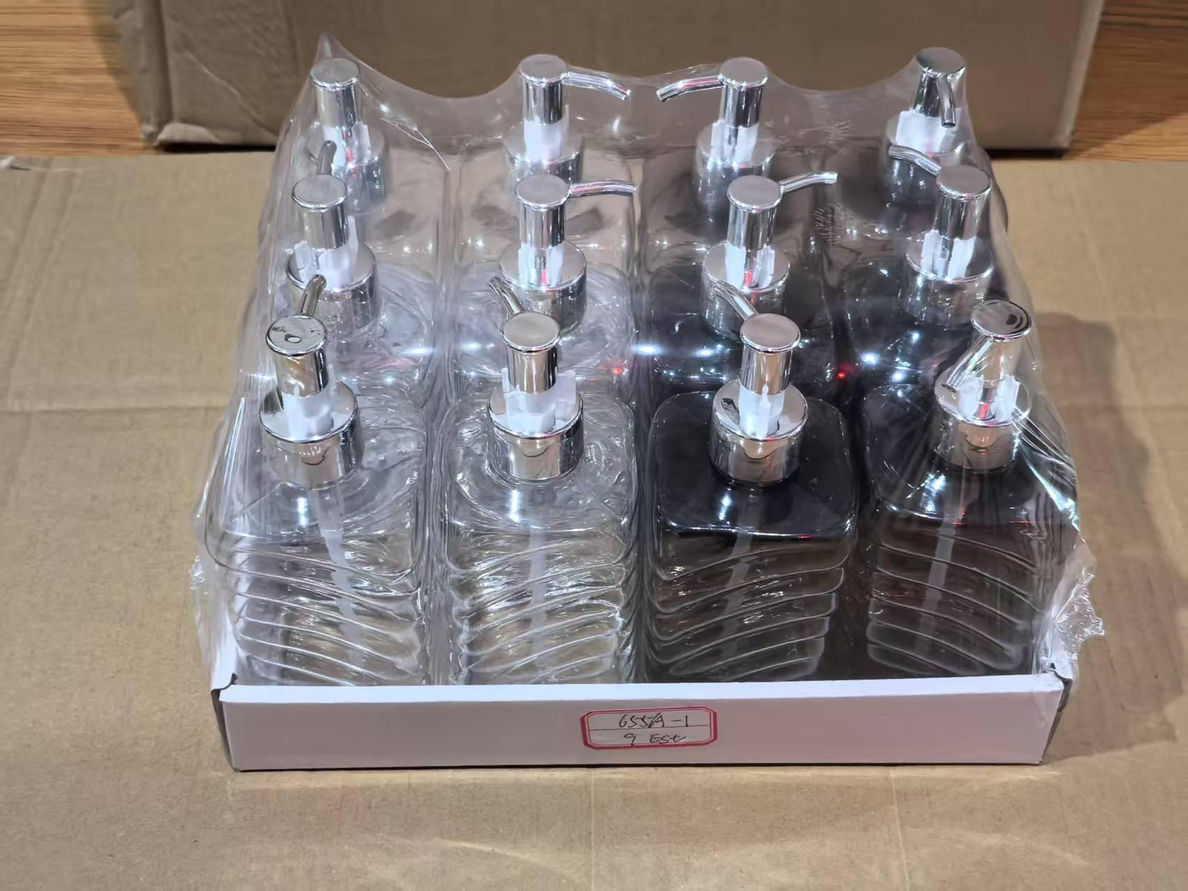 N-8657方形斜纹沐浴露瓶BOTELLA DE GEL DE DUCHA 16 PCS