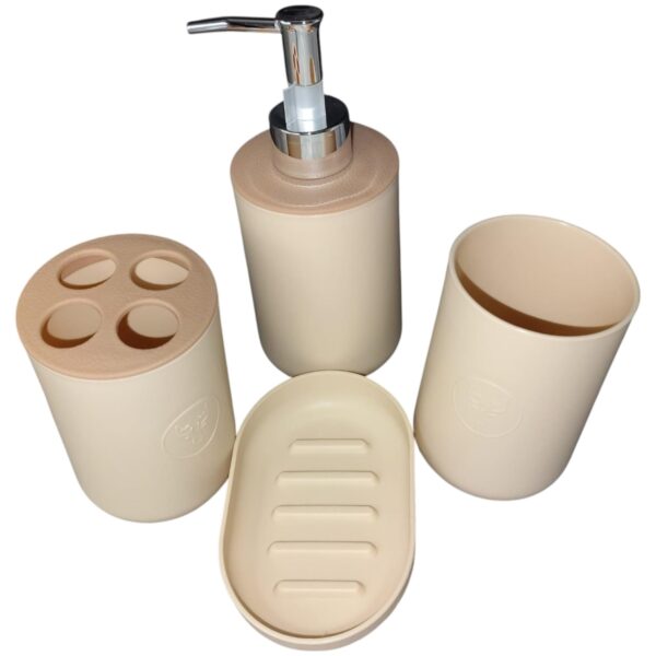 Set de Baño 4 Piezas Redondo – Color Beige
