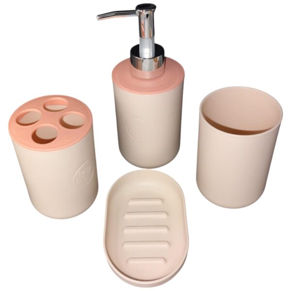 Set de Baño 4 Piezas Redondo – Color Rosado