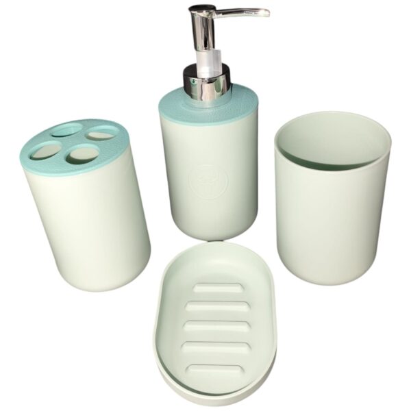 Set de Baño 4 Piezas Redondo – Color Celeste