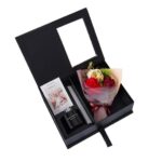 Aromatizador con Difusor en varillas y Rosas de Jabón con Caja de Regalo - Negro