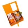 Aromatizador con Difusor en varillas y Rosas de Jabón con Caja de Regalo - Naranjo