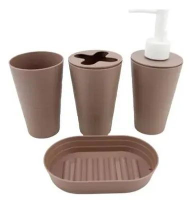 Set de Baño 4 Piezas – Color Café