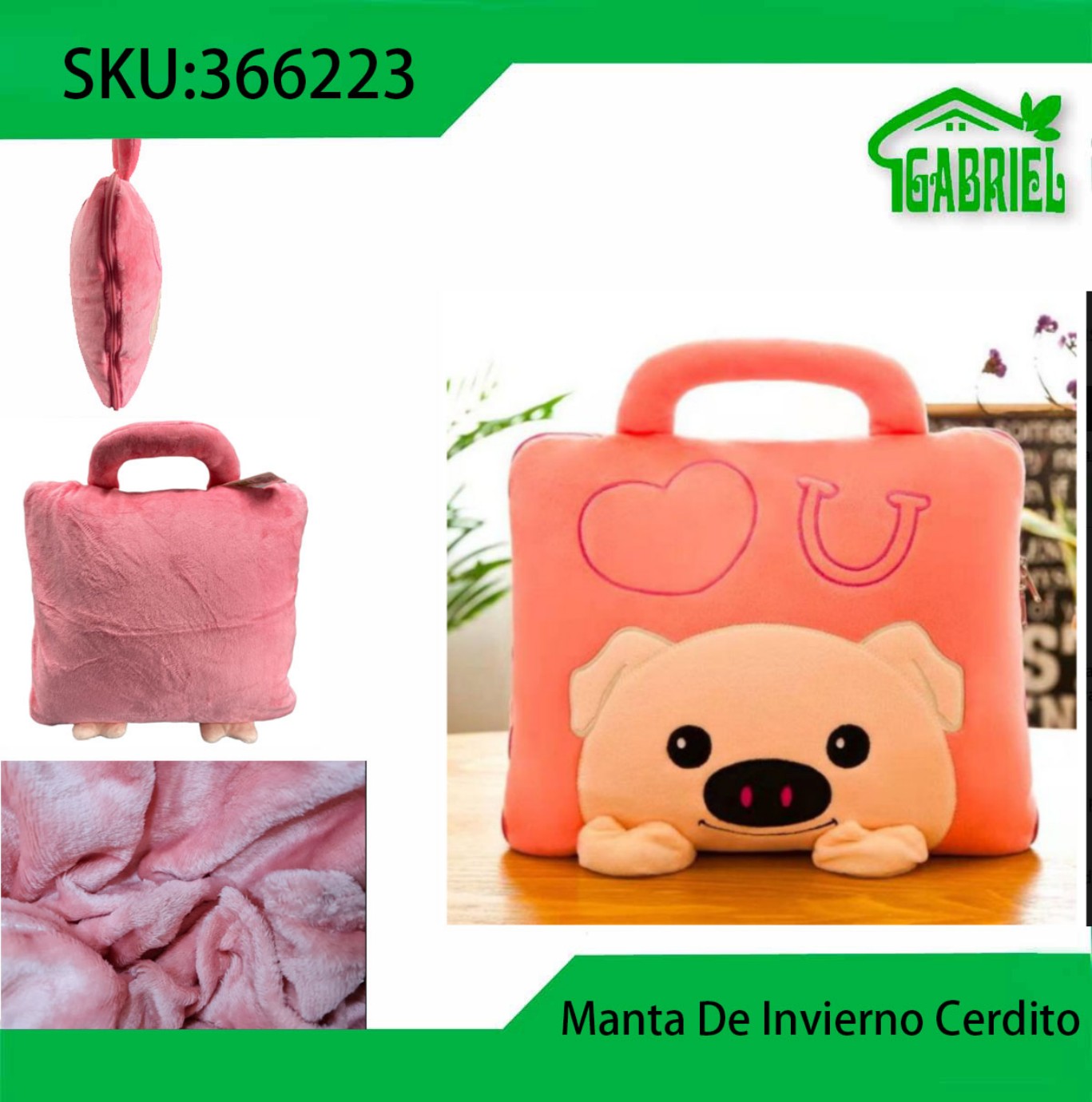 Peluche Manta maletin con manta interior