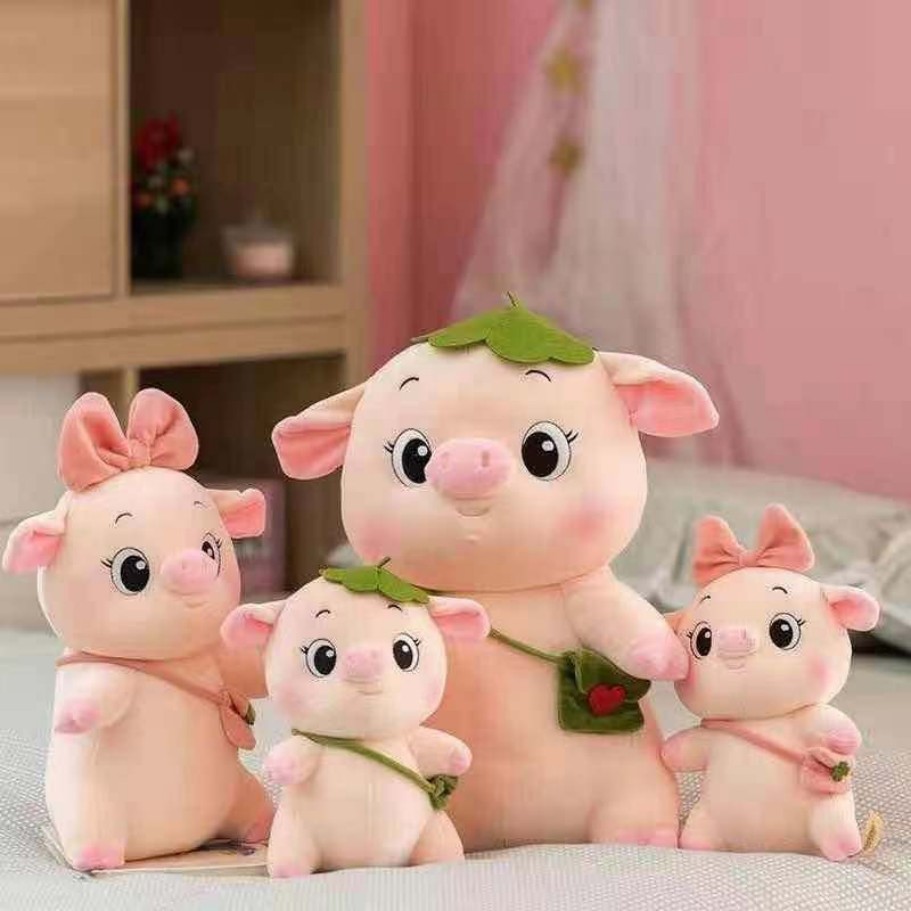 Peluche de Cerdo con Bolso Mediano
