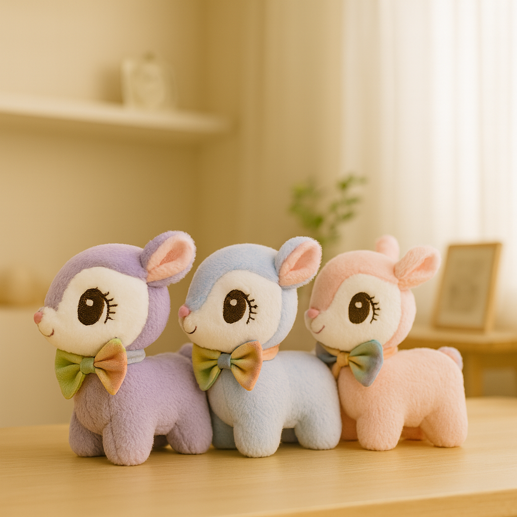 Peluche Ciervito con Moño Peludito – Ultra Suave y Abrazable