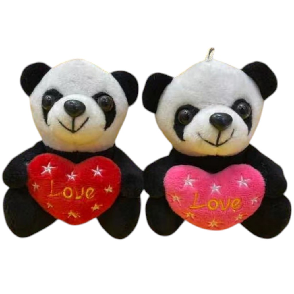 Peluche Colgante Panda con Corazón 10 cm – Tierno para Mochila o Llaves