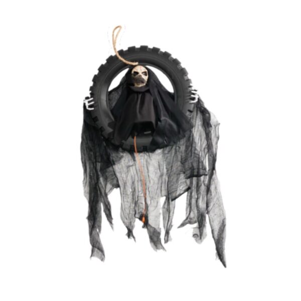 Muñeco Fantasma en Llantas – Decoración de Halloween Terrorífica