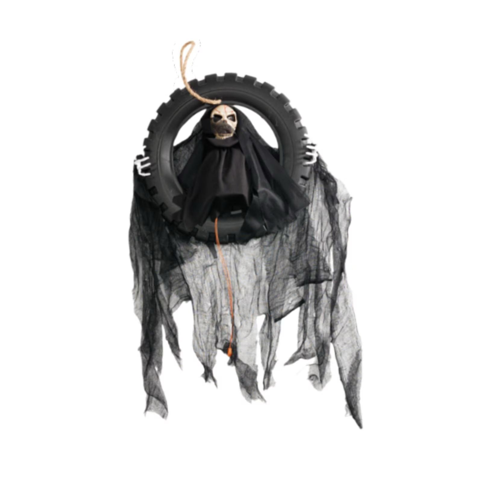 Muñeco Fantasma en Llantas – Decoración de Halloween Terrorífica