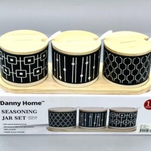 3pcs Castor 
3pcs/color box, Unit:set
Cans：9*9*7cm
Wooden base：30*10*1cm,1097g
Porcelain