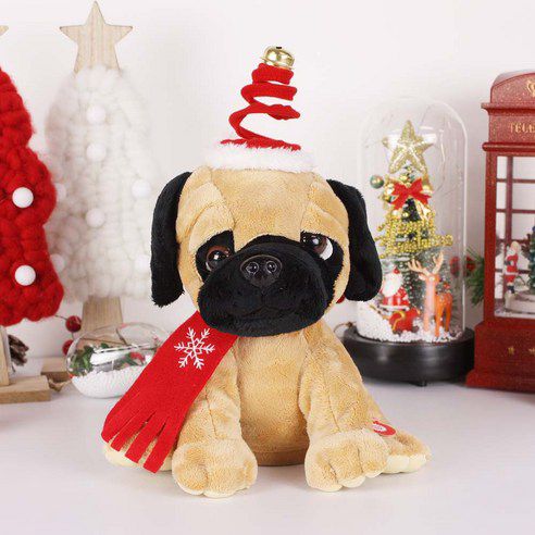 Perro Navideño con Movimiento de Cabeza – Juguete Decorativo Divertido para esta Navidad