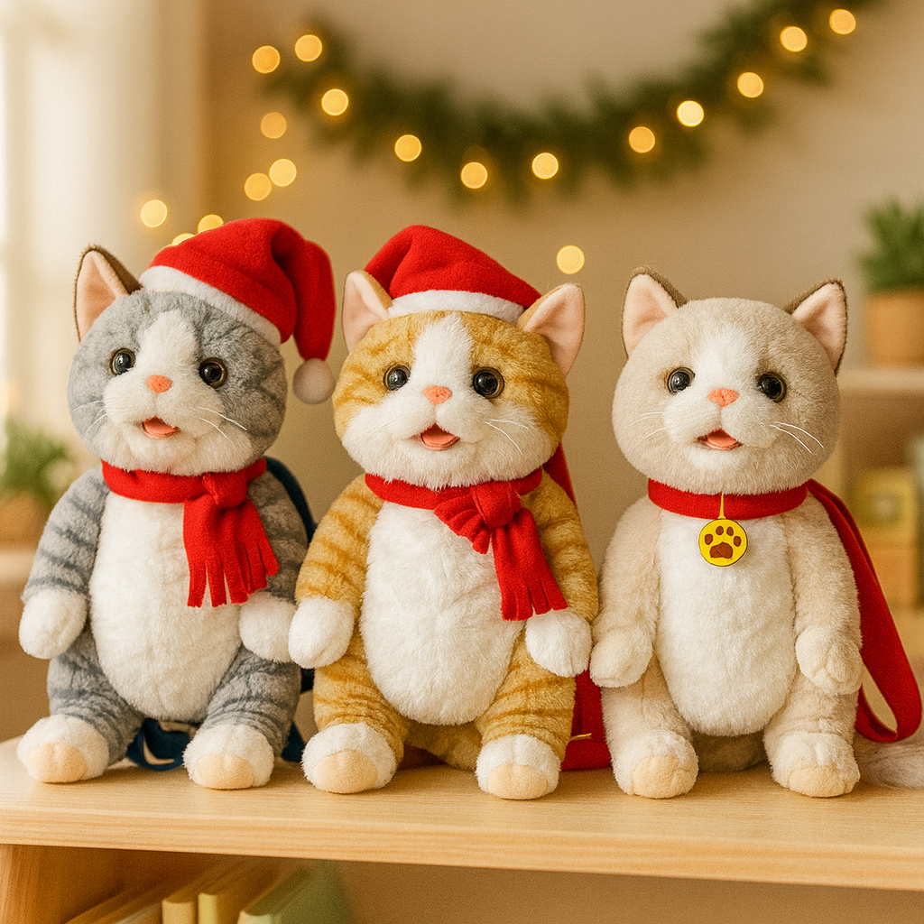 Mochila de Gato Navideño – Juguete Decorativo Festivo Ideal para Regalar