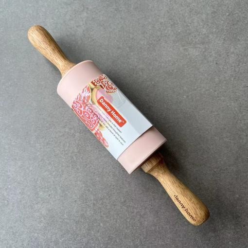 Rodillo de Amasar Rosado 23 cm – Compacto para Galletas, Fondant y Masas