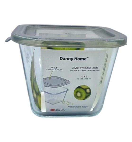 Contenedor Hermético de Vidrio 700 ml 13×11 cm