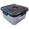Lonchera Hermética Acero Inoxidable 2400 ml con Silicona y Tapa PP
