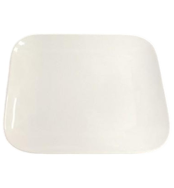 Plato Plano 21×2 cm – Porcelana Blanco Cuadrado