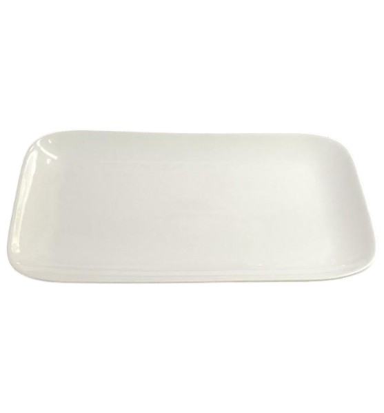 Plato de Porcelana Rectangular Blanco – 25×16×2 cm