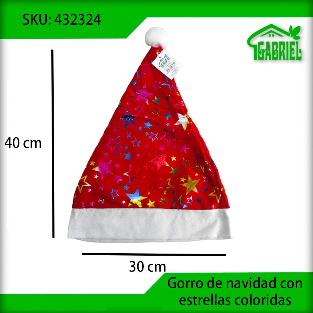Gorro de Navidad con Estrellas Coloridas