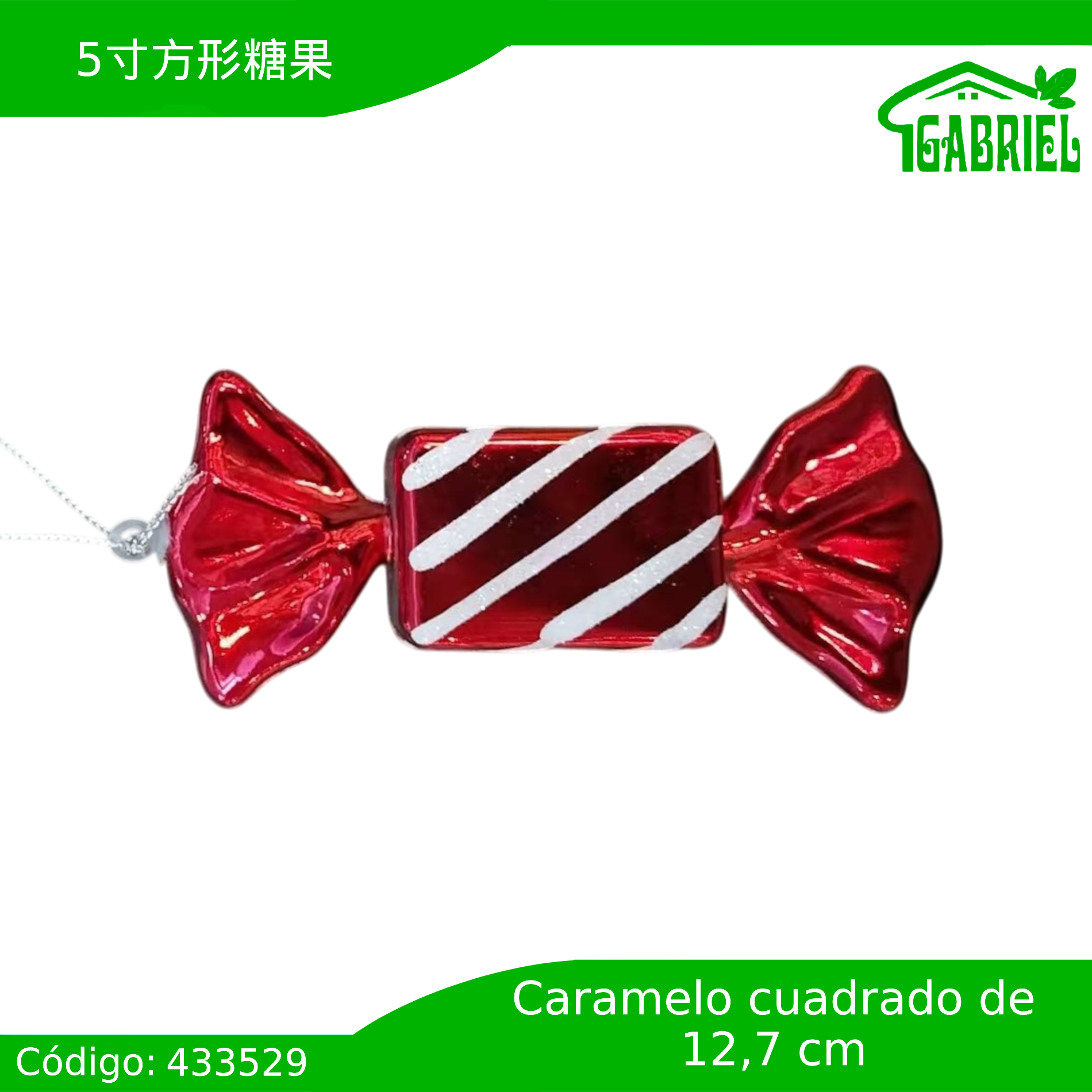 Colgante para Árbol de Navidad – Caramelo Cuadrado