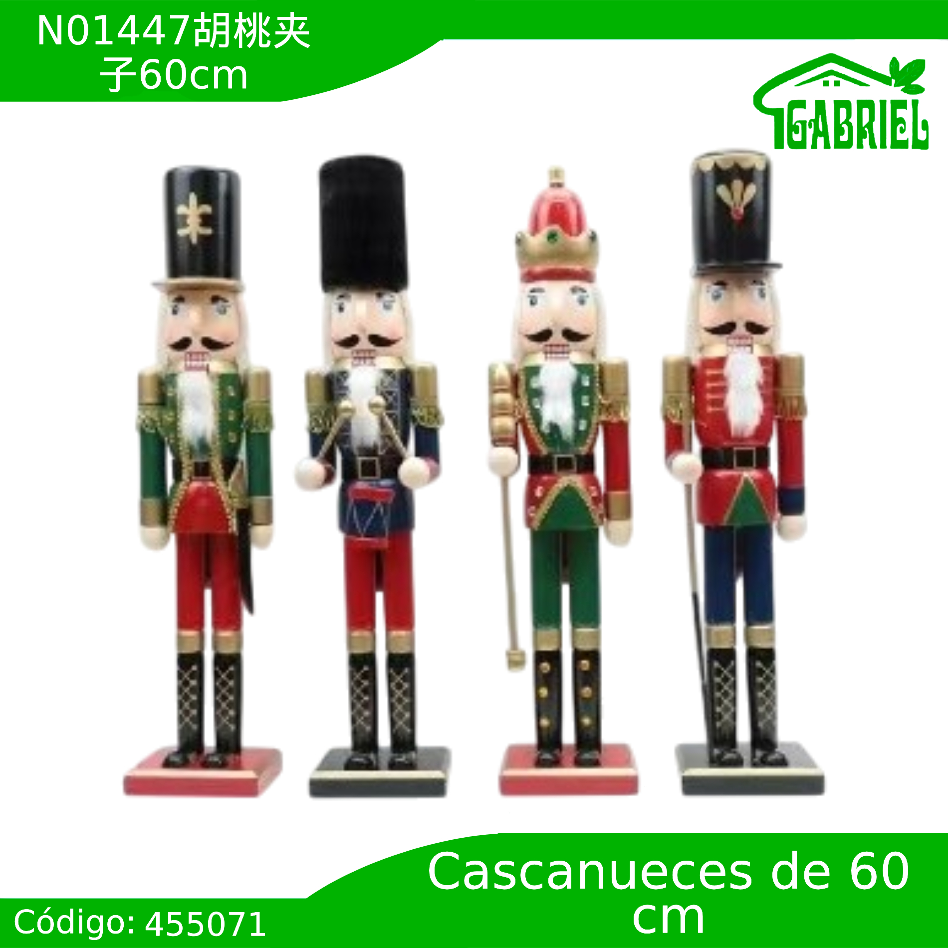 Cascanueces Figura de Navidad Adorno Cascanueces Navideño Casca nuez 60 cm