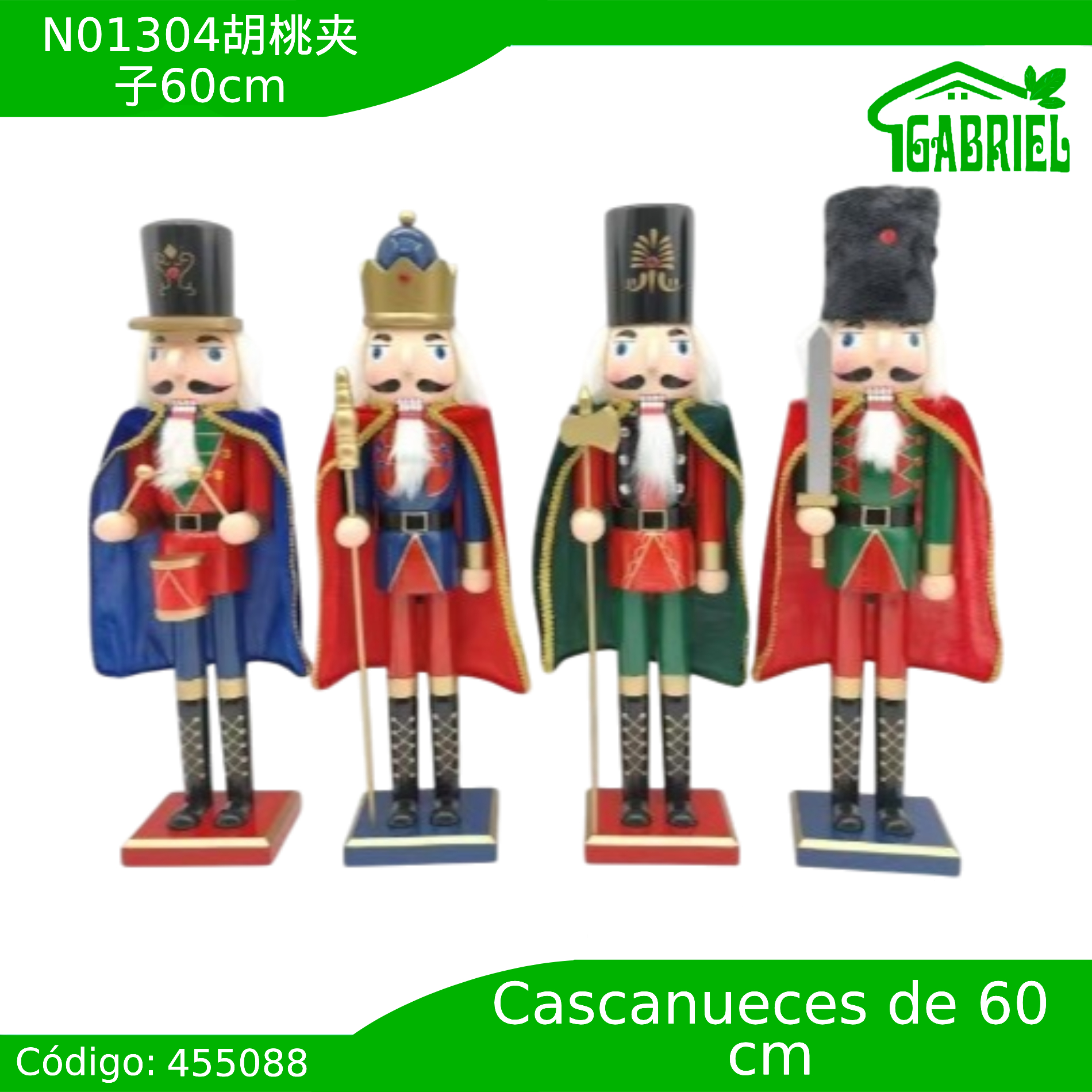 Cascanueces Figura de Navidad Adorno Cascanueces Navideño Casca nuez 60 cm