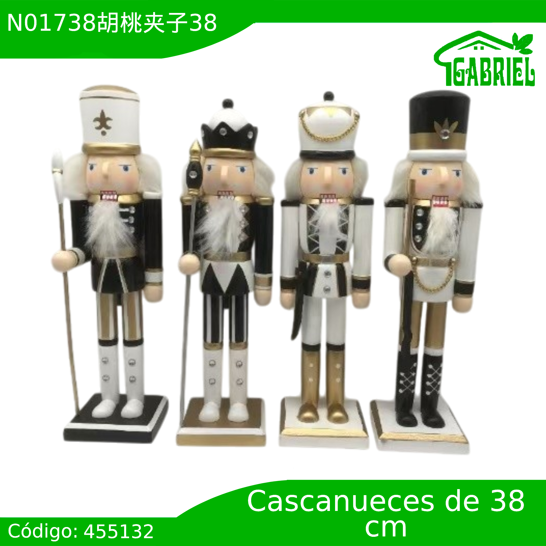 Cascanueces Figura de Navidad Adorno Cascanueces Navideño Casca nuez 38 cm