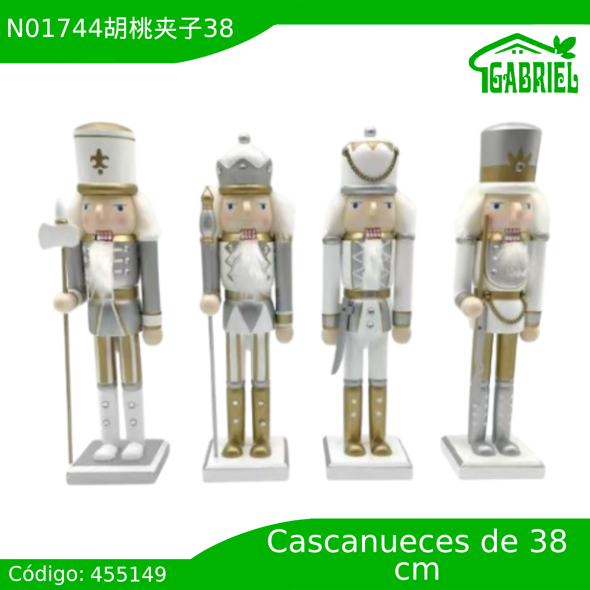 Cascanueces Figura de Navidad Adorno Cascanueces Navideño Casca nuez 38 cm