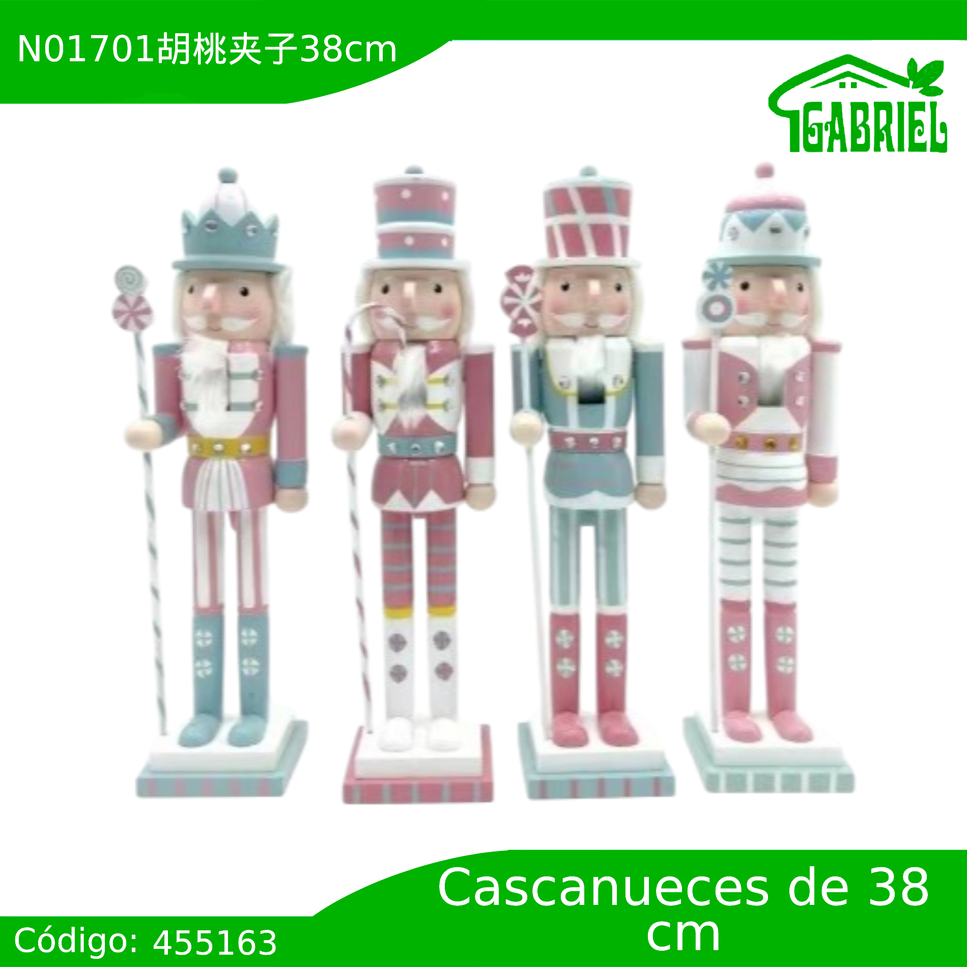 Cascanueces Figura de Navidad Adorno Cascanueces Navideño Casca nuez 38 cm