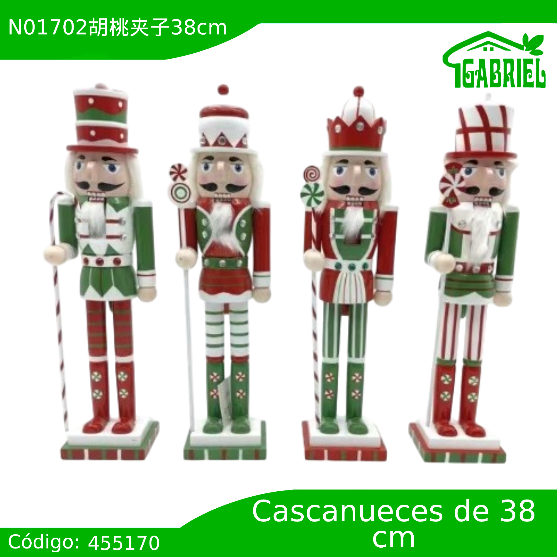 Cascanueces Figura de Navidad Adorno Cascanueces Navideño Casca nuez 38 cm