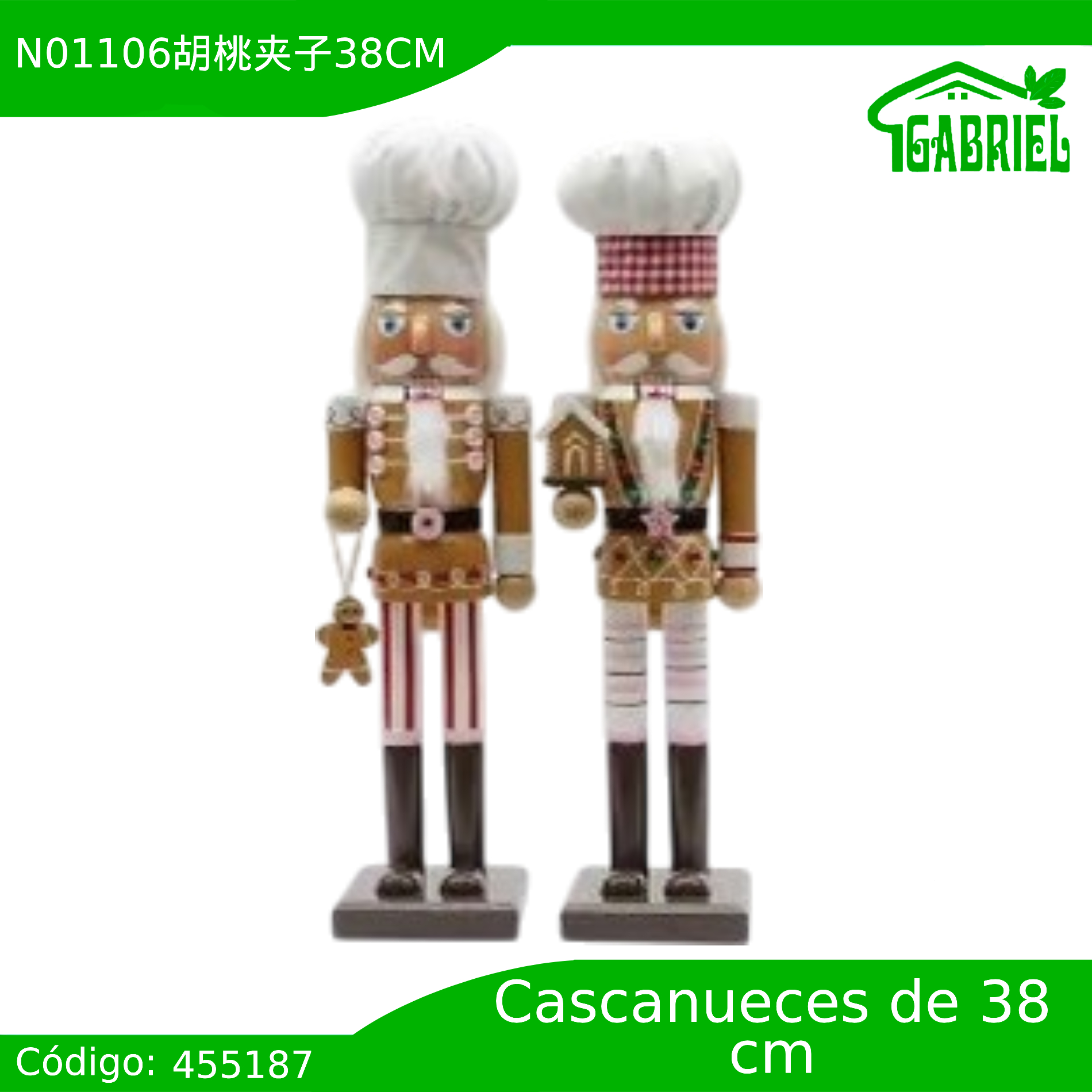 Cascanueces Figura de Navidad Adorno Cascanueces Navideño Casca nuez 38 cm