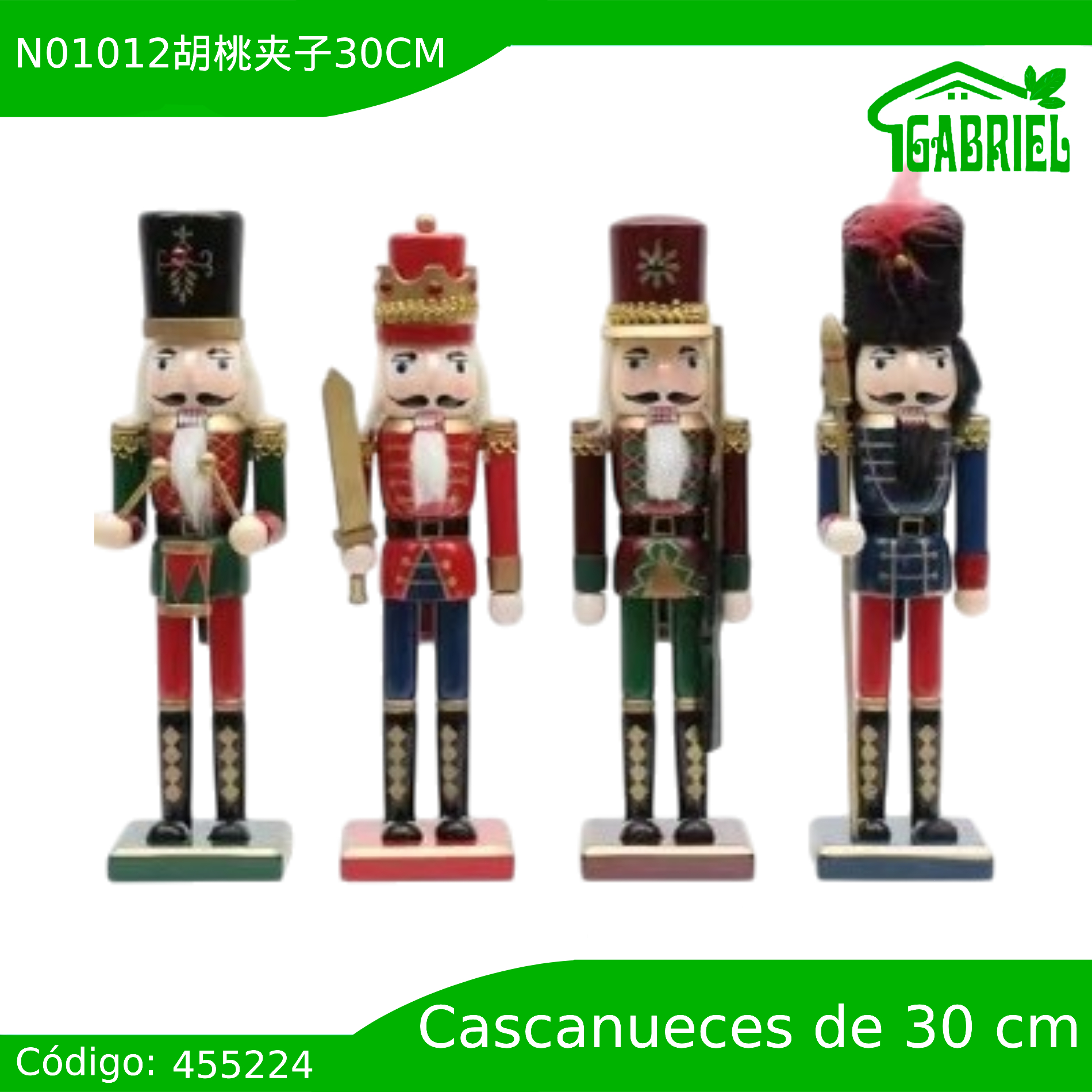 Cascanueces Figura de Navidad Adorno Cascanueces Navideño Casca nuez 30 cm