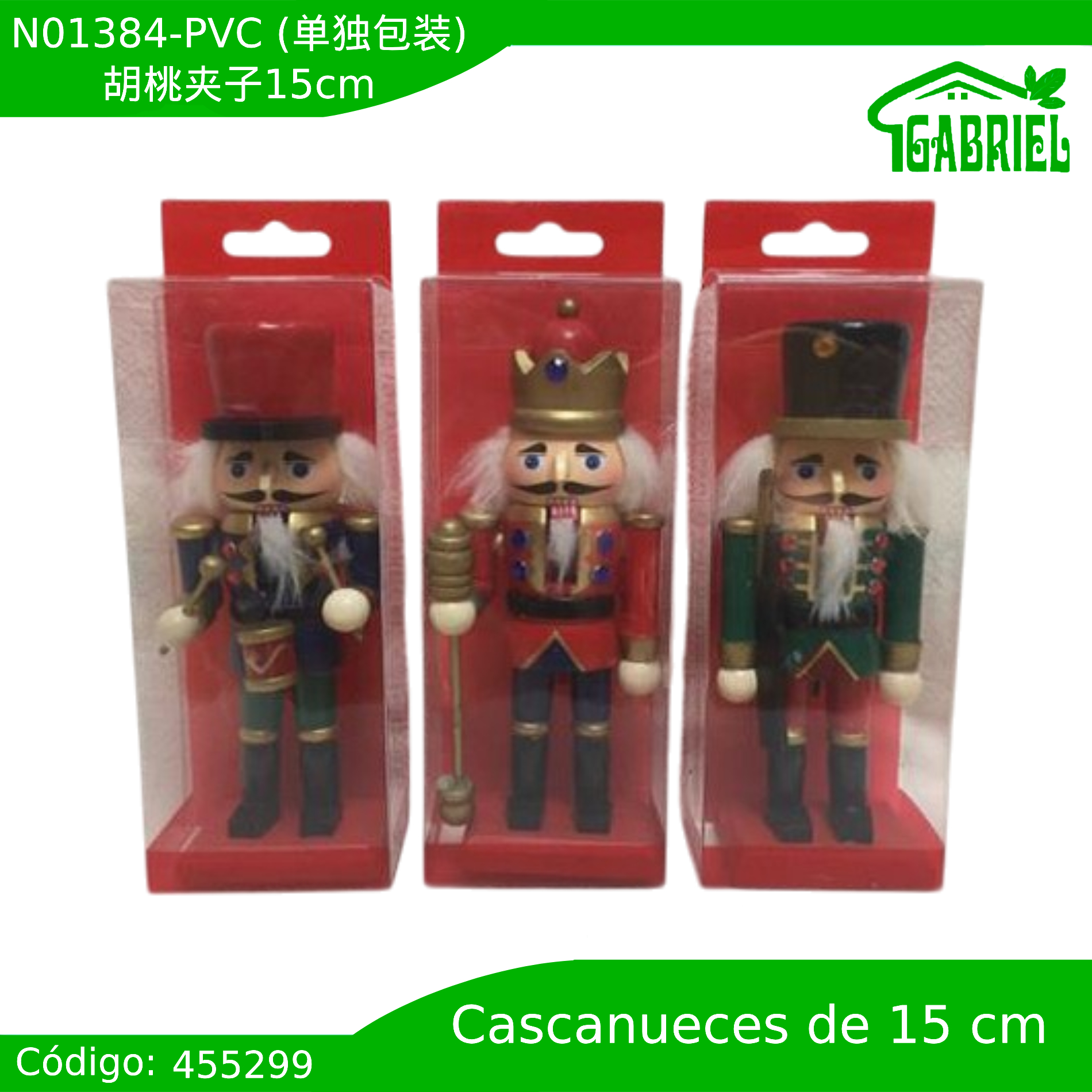 Cascanueces Figura de Navidad Adorno Cascanueces Navideño Casca nuez 15 cm