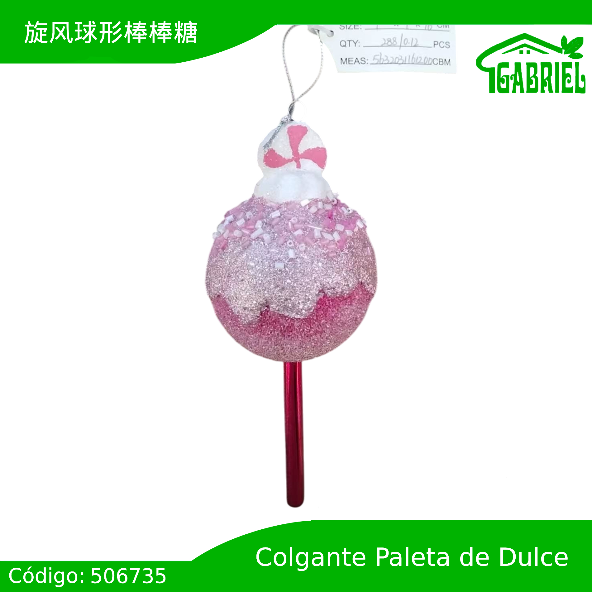 Colgante para Árbol de Navidad – Paleta de Caramelo