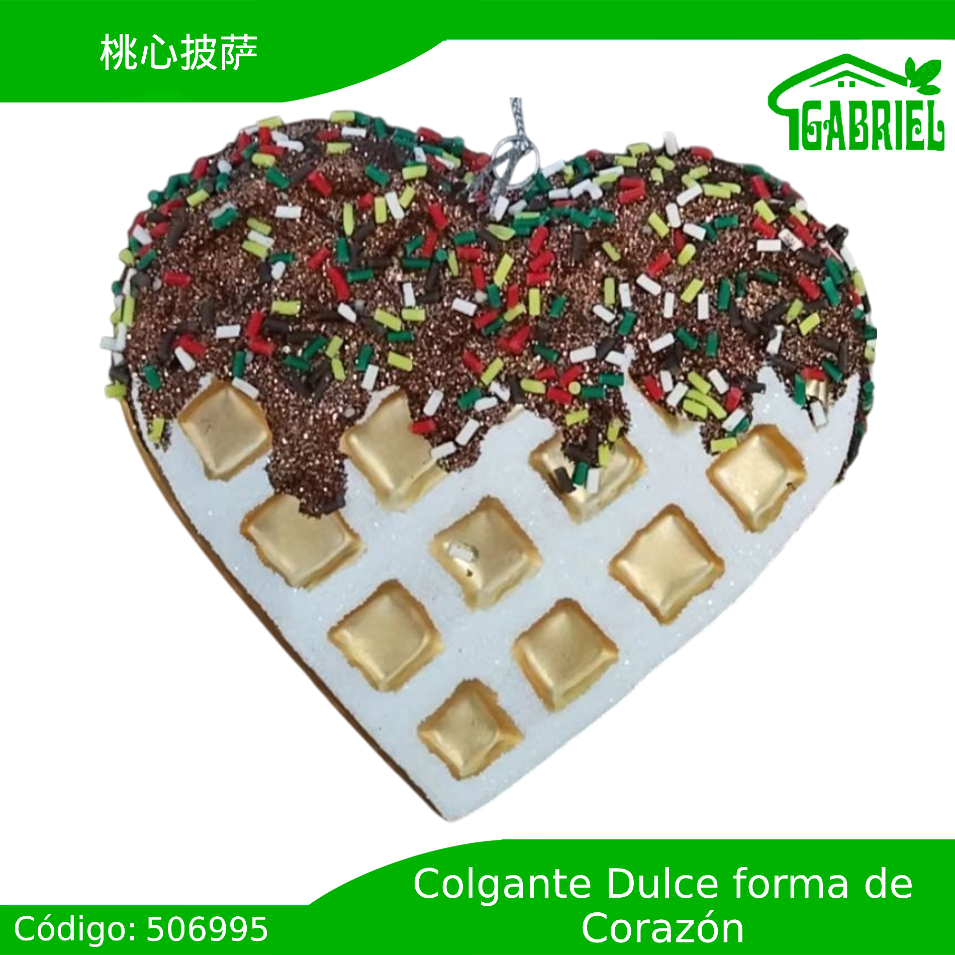 Colgante para Árbol de Navidad – Corazón y Chocolate