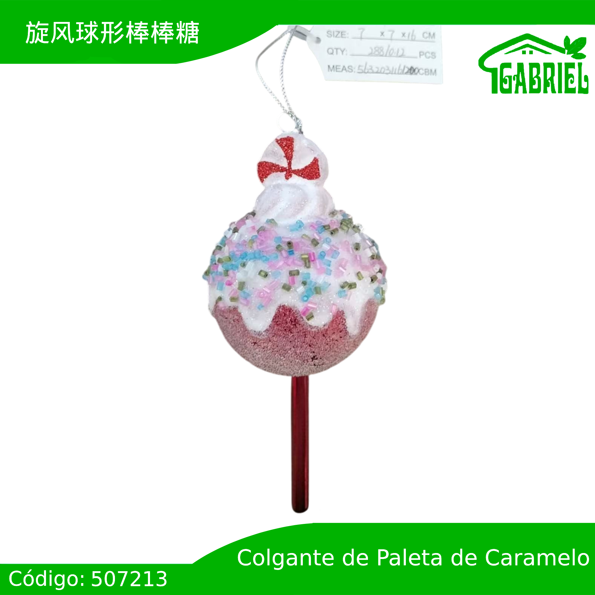 Colgante para Árbol de Navidad – Paleta de Caramelo
