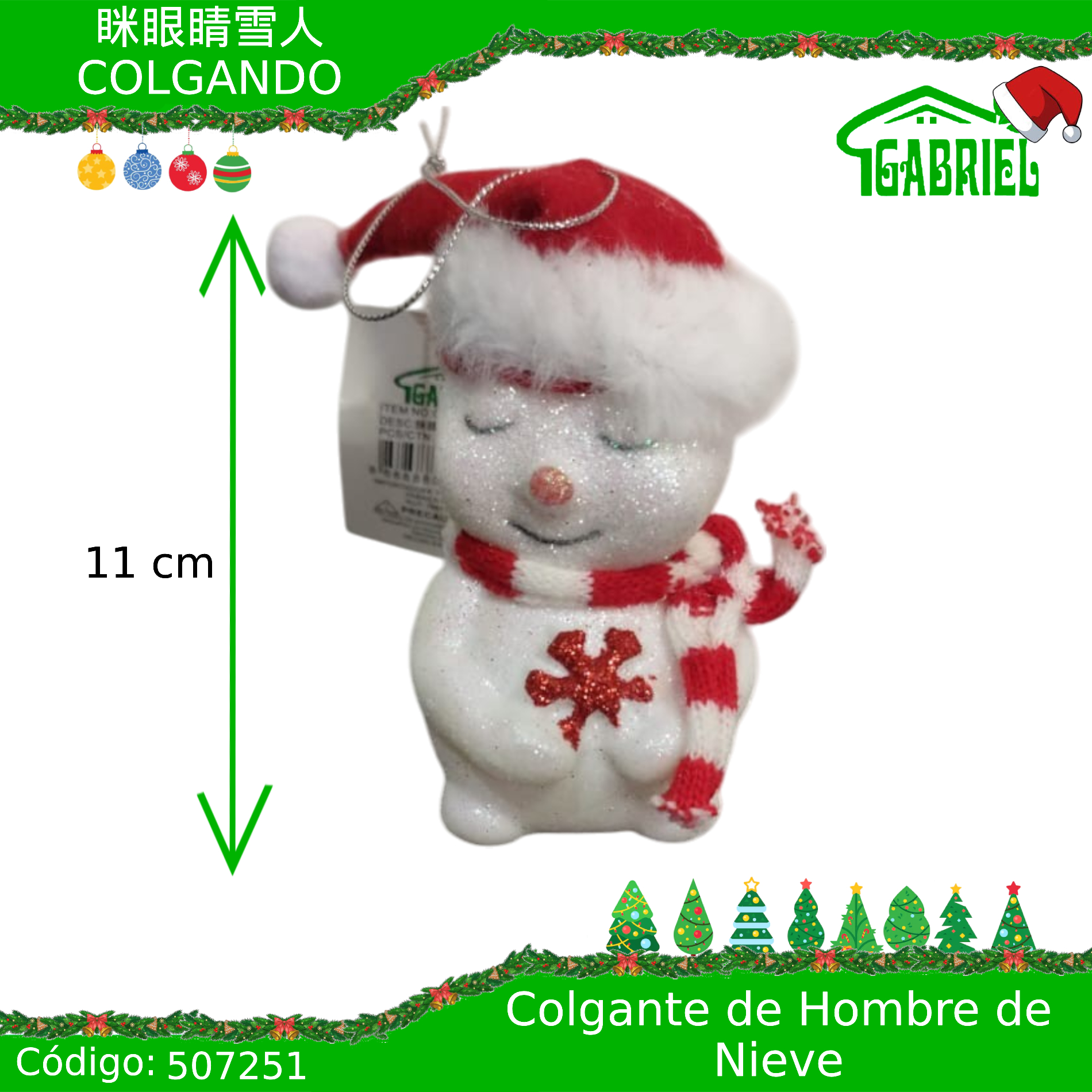 Colgante para Árbol de Navidad – Hombre de Nieve