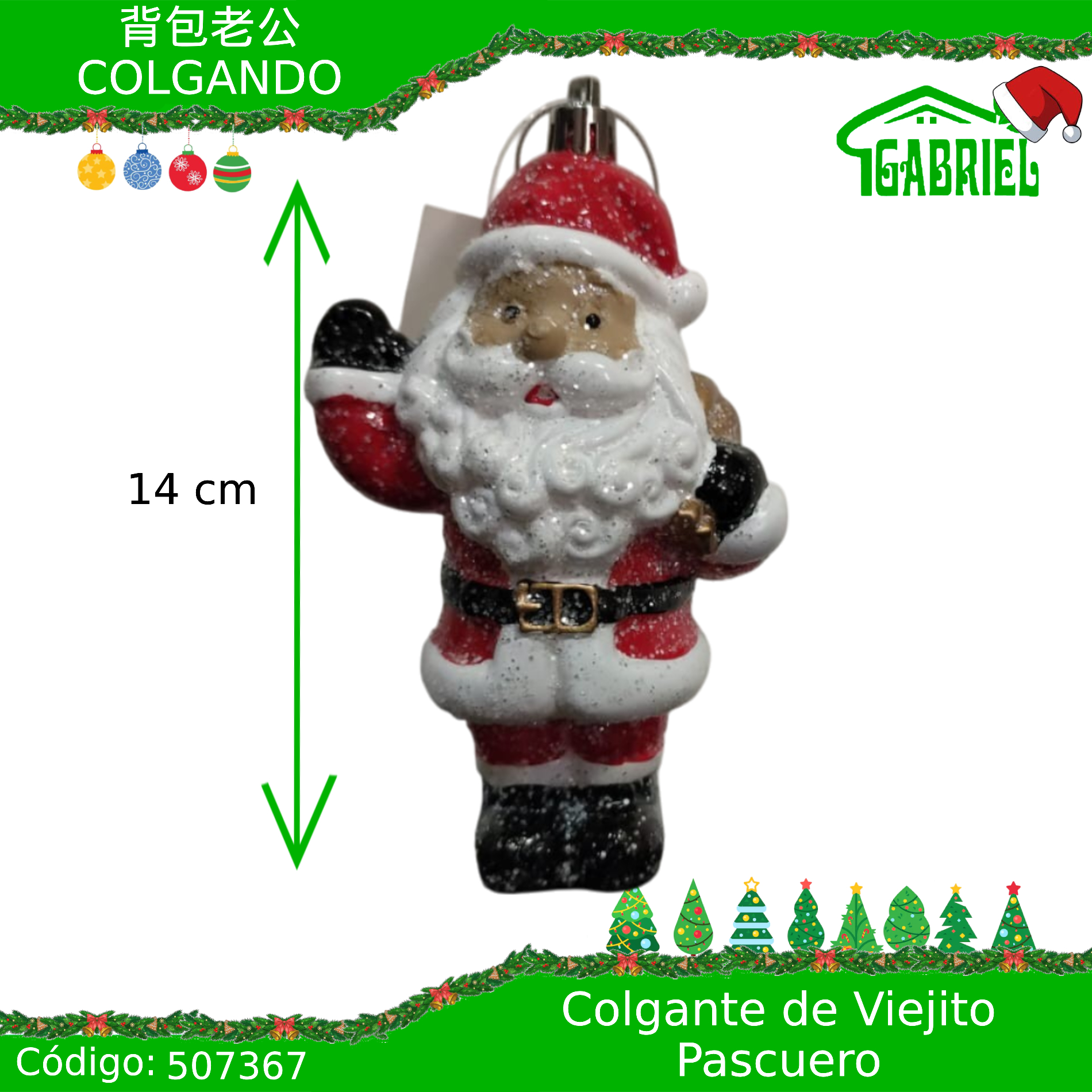 Colgante para Árbol de Navidad – Viejito Pascuero