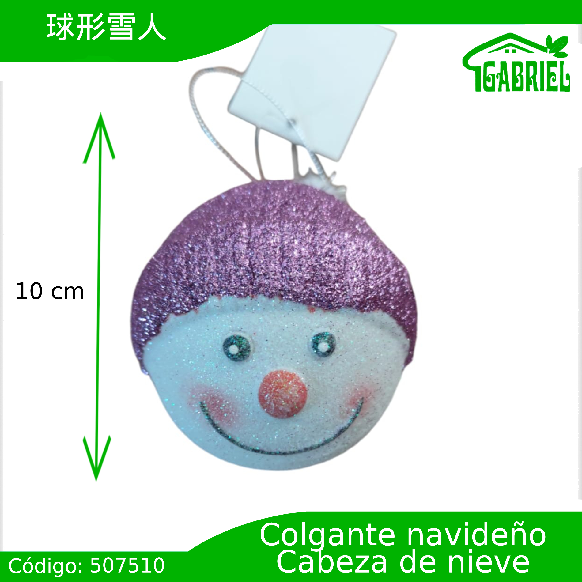 Colgante para Árbol de Navidad – Cabeza de Nieve