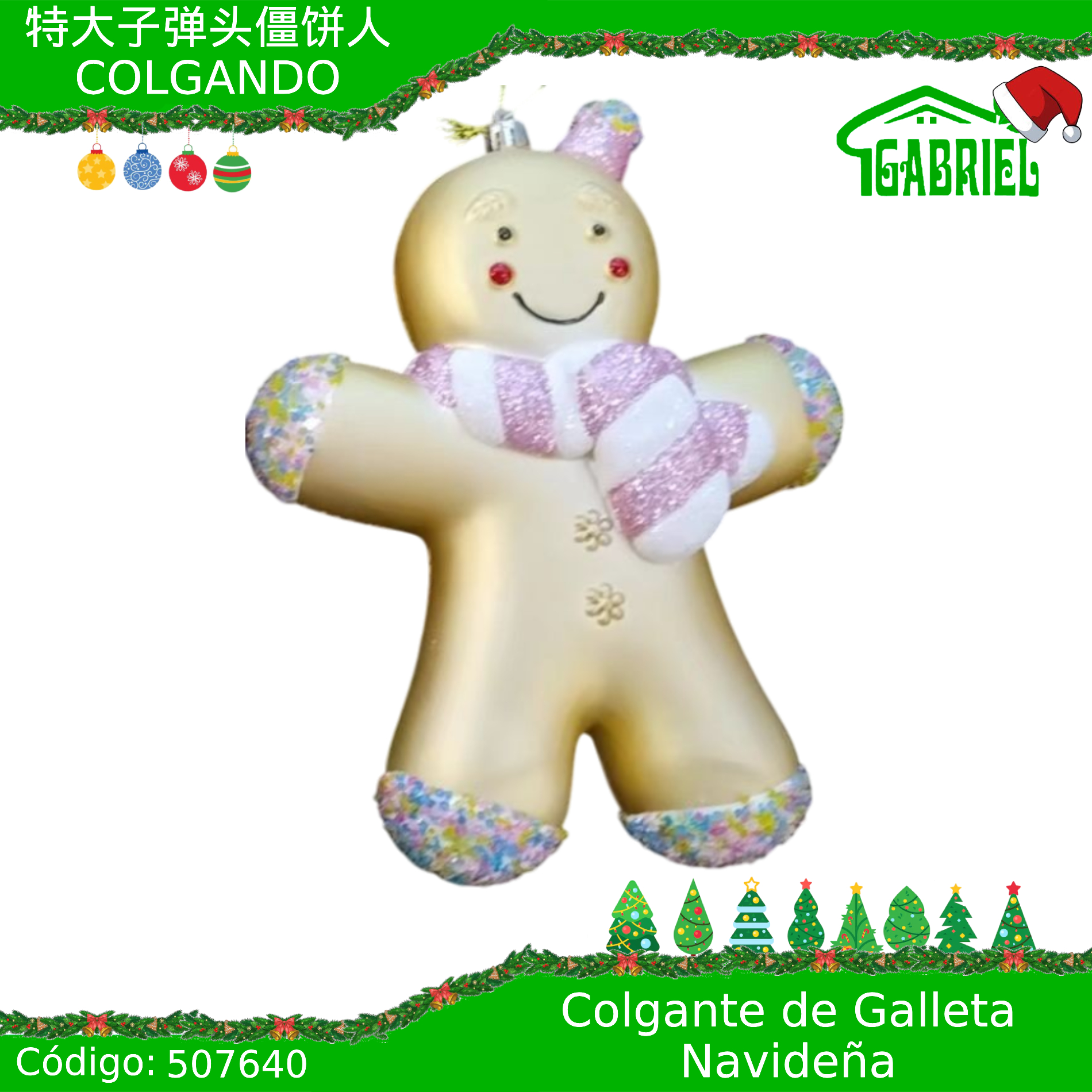 Colgante para Árbol de Navidad – Galleta de Jengibre