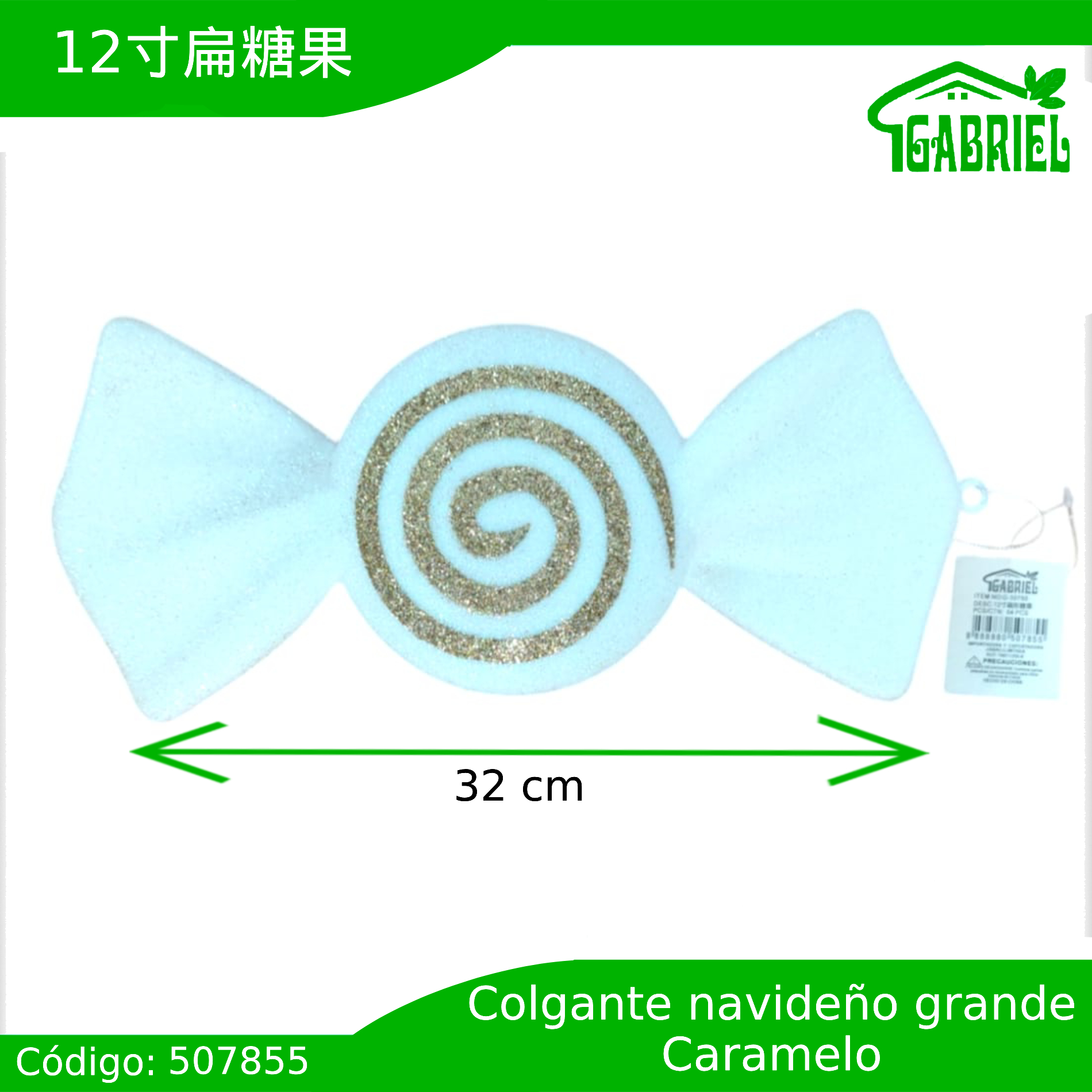 Colgante para Árbol de Navidad – Caramelo 32 cm